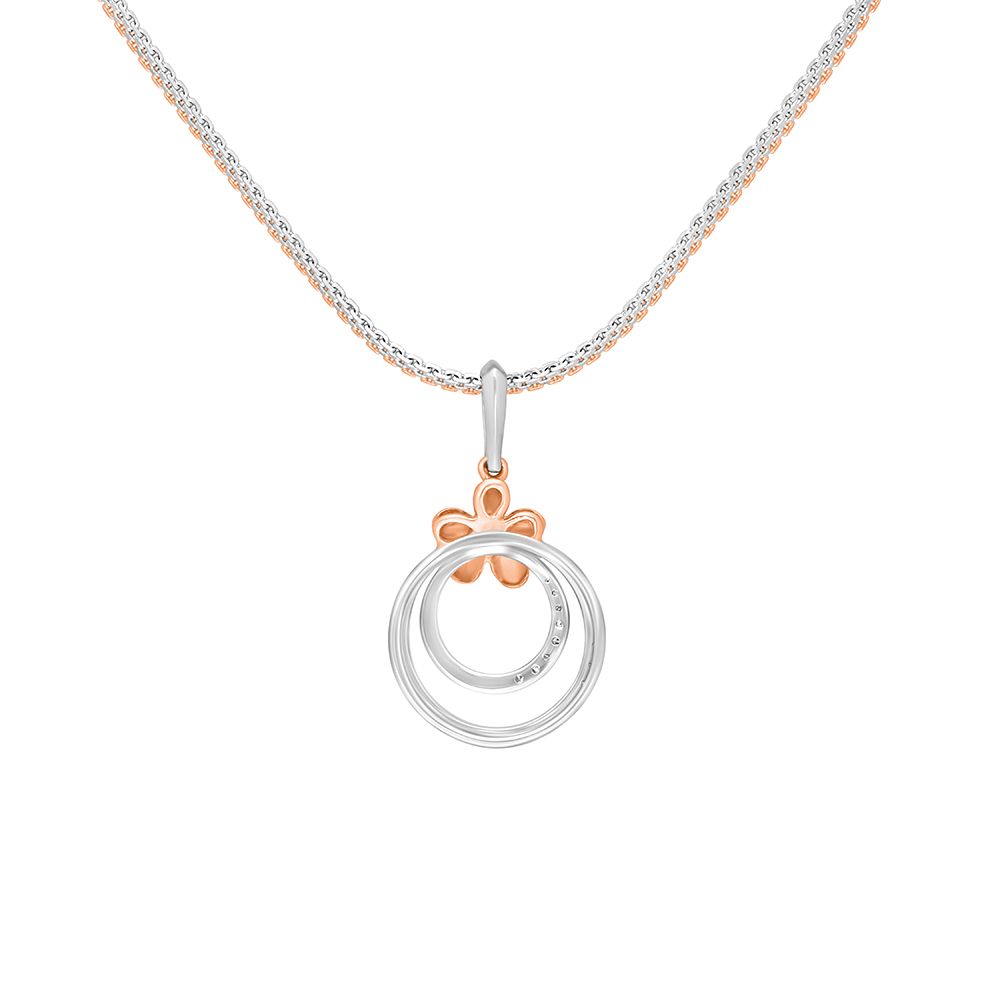 Platinum Dazzling Diamond Floral Pendant Set-Platinum-PSP21001-D300O0D