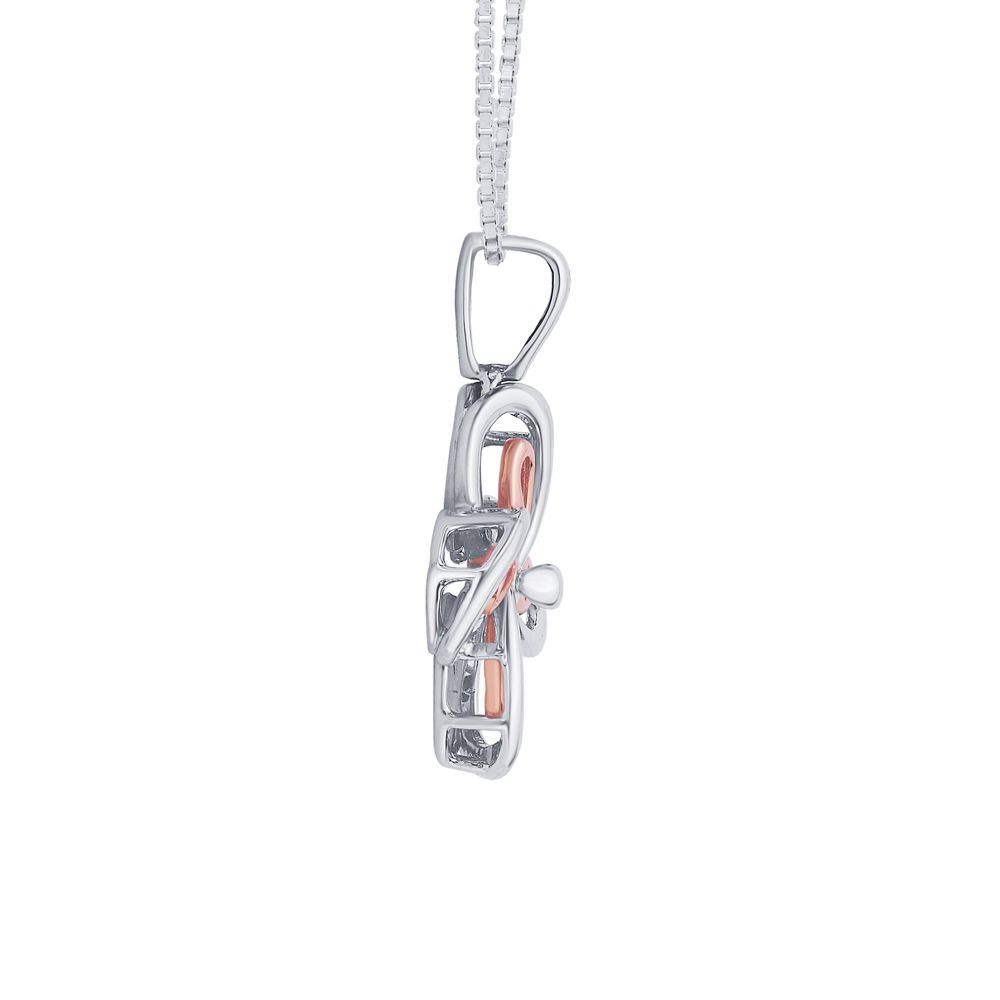 Floral Dual Toned Platinum And Rose Gold Pendant Set-Platinum-PSP21006-D000O0D