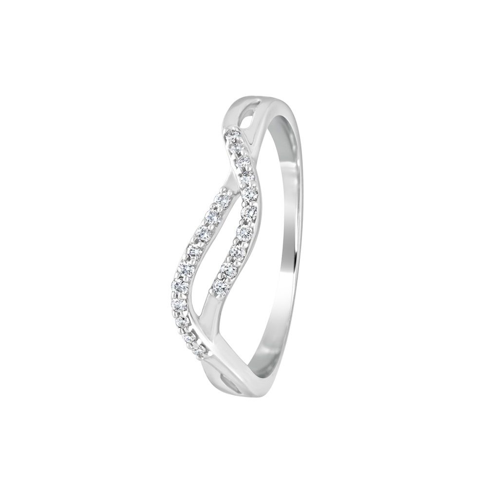 Swirls In Platinum Diamond Ring-Rings-PRG09088