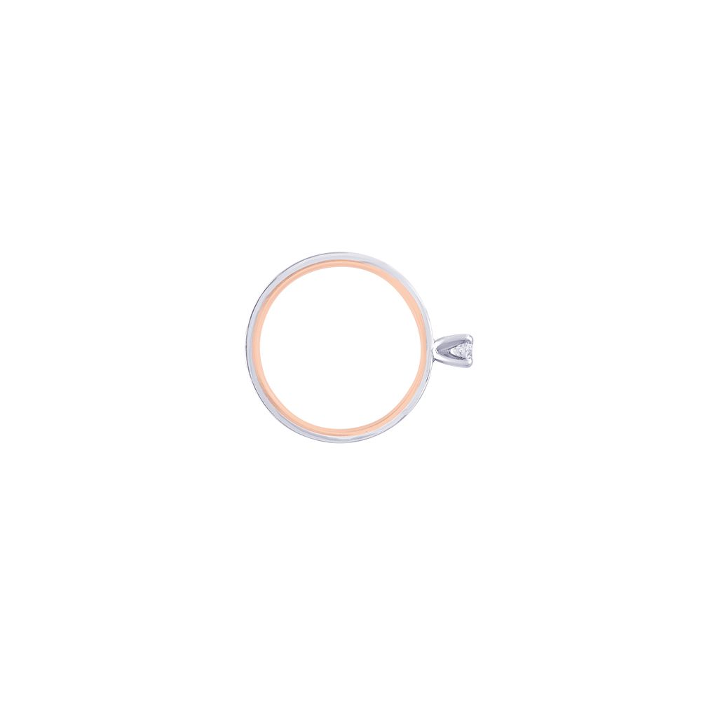Dual Toned Platinum Solitaire Ring-Rings-PRG20089
