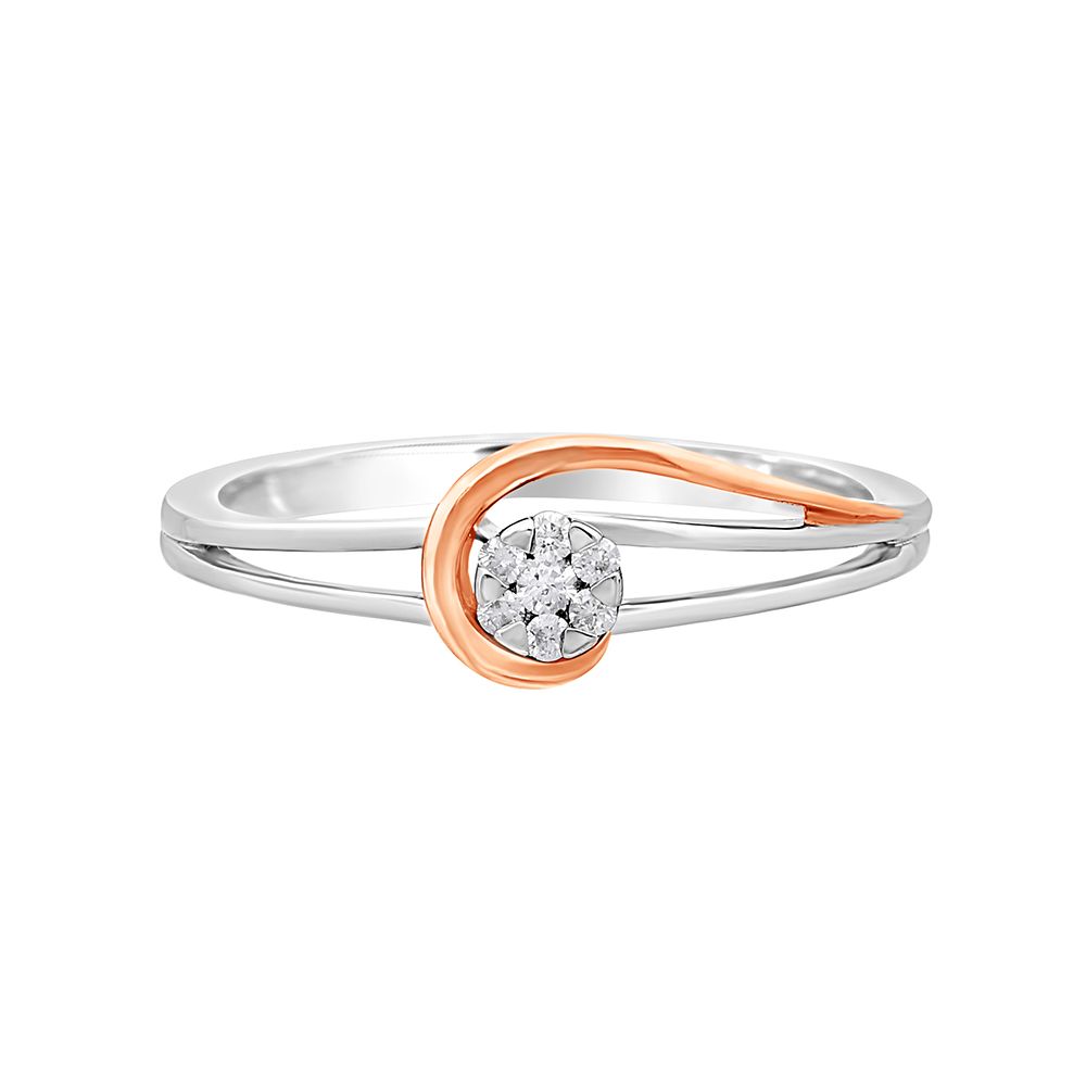 Delicate Dual Tone Platinum Ring -Rings-PRG22025