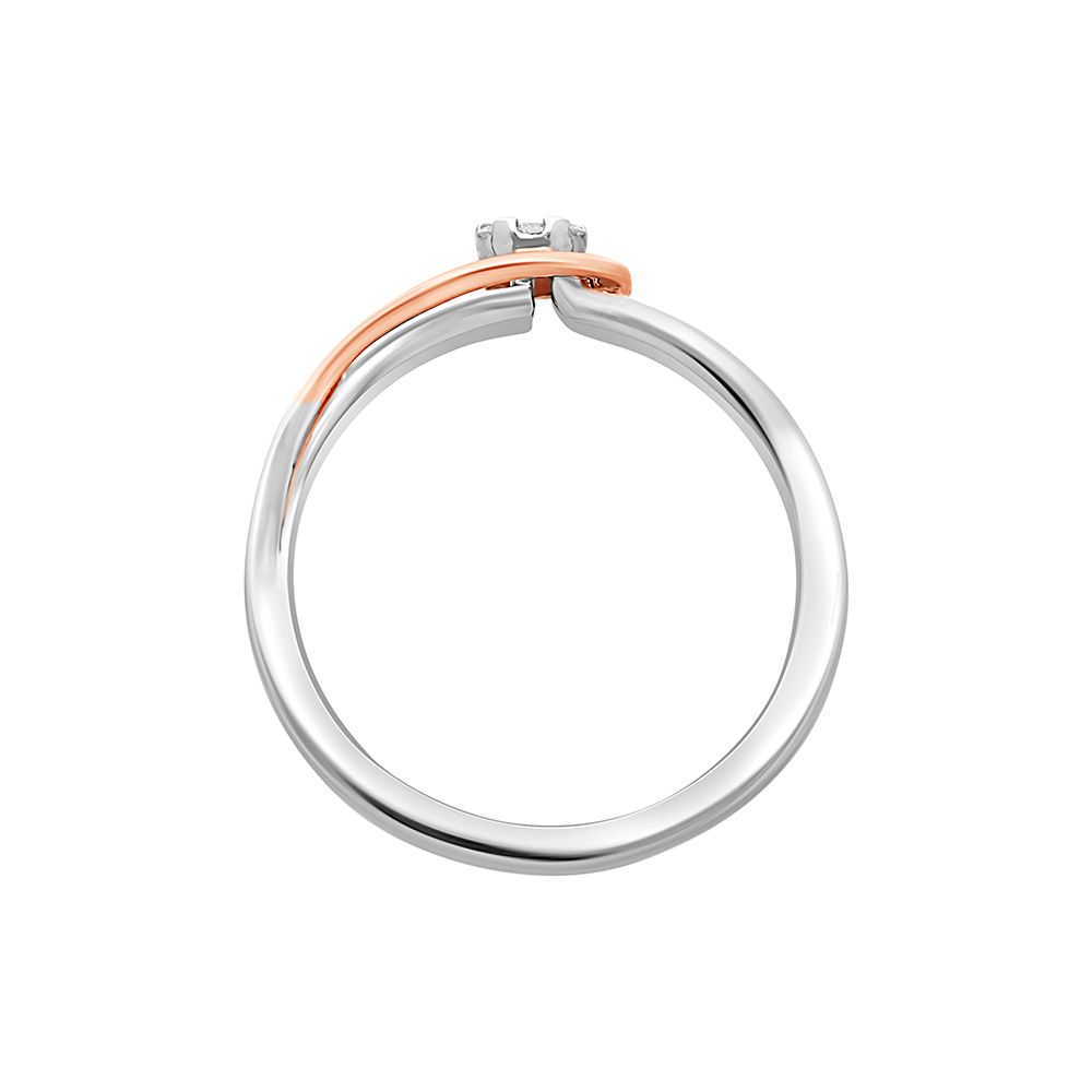 Delicate Dual Tone Platinum Ring -Rings-PRG22025
