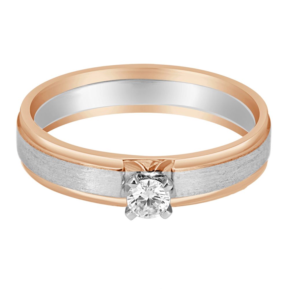 Single Diamond and Platinum Finger Ring-Rings-PRG23037