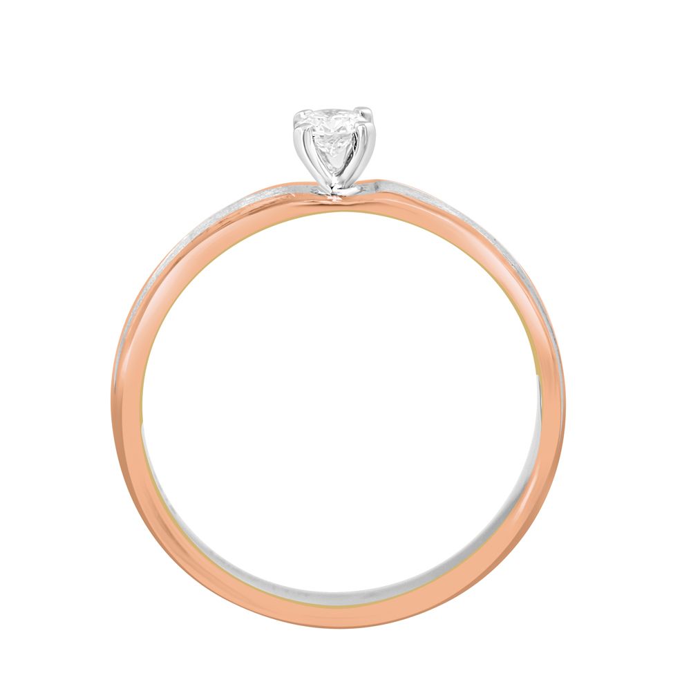 Single Diamond and Platinum Finger Ring-Rings-PRG23037