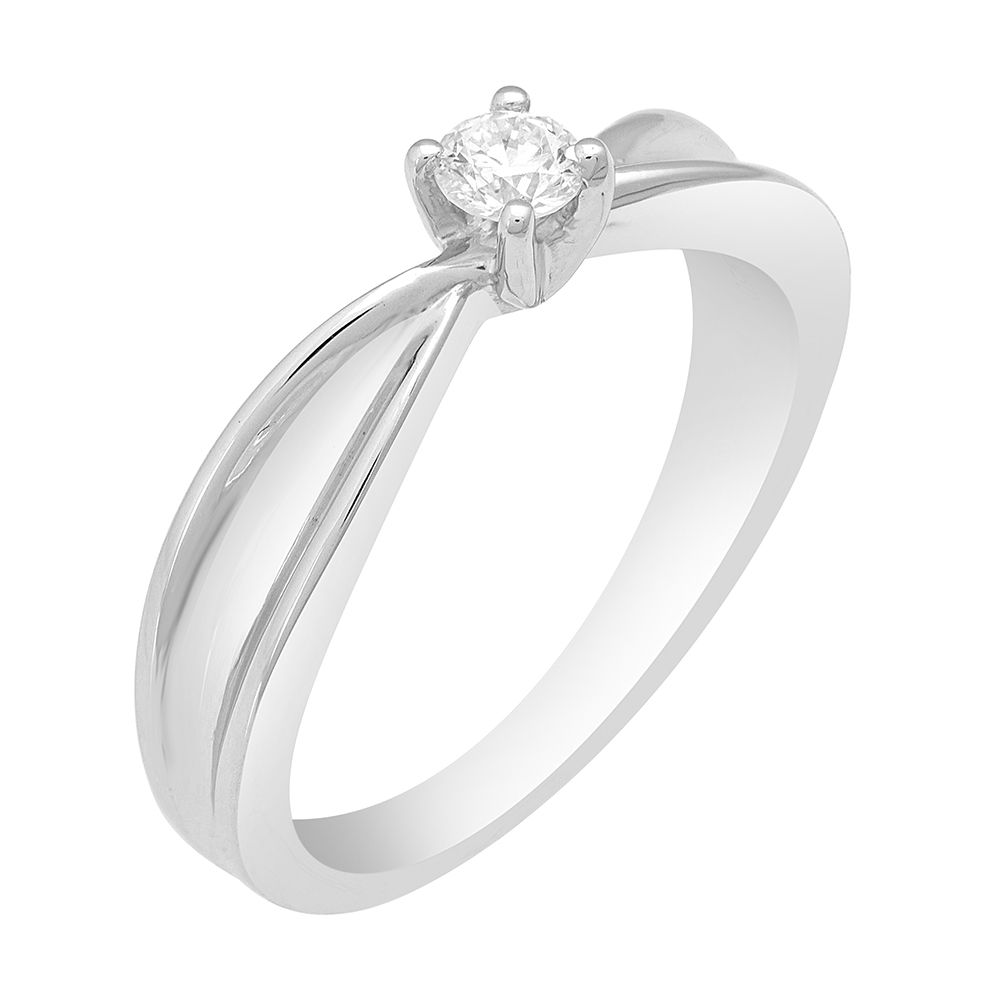 Textured Solitaire Ring in Platinum-Rings-PRG23038