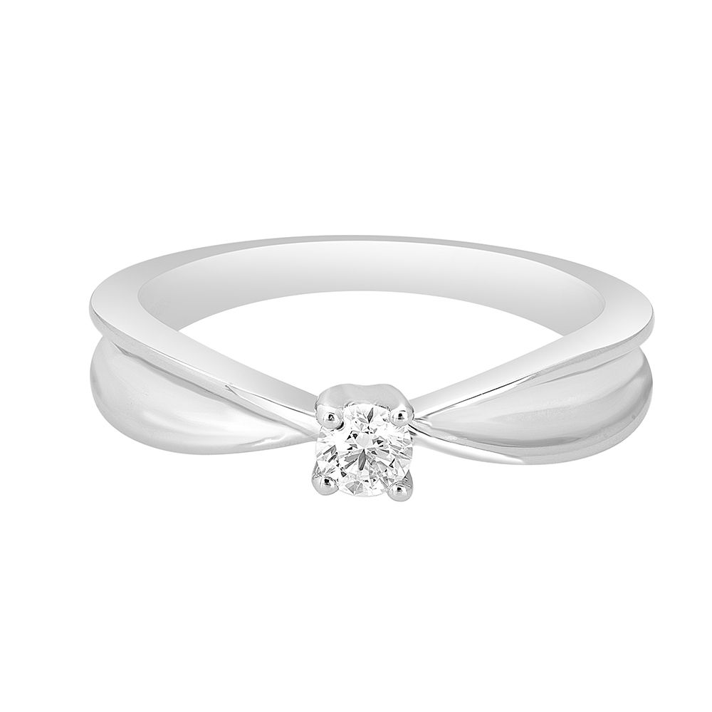 Textured Solitaire Ring in Platinum-Rings-PRG23038