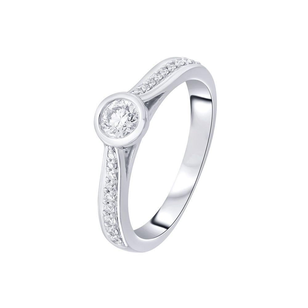 Contemporary Platinum Diamond Ring-Rings-PRG23041