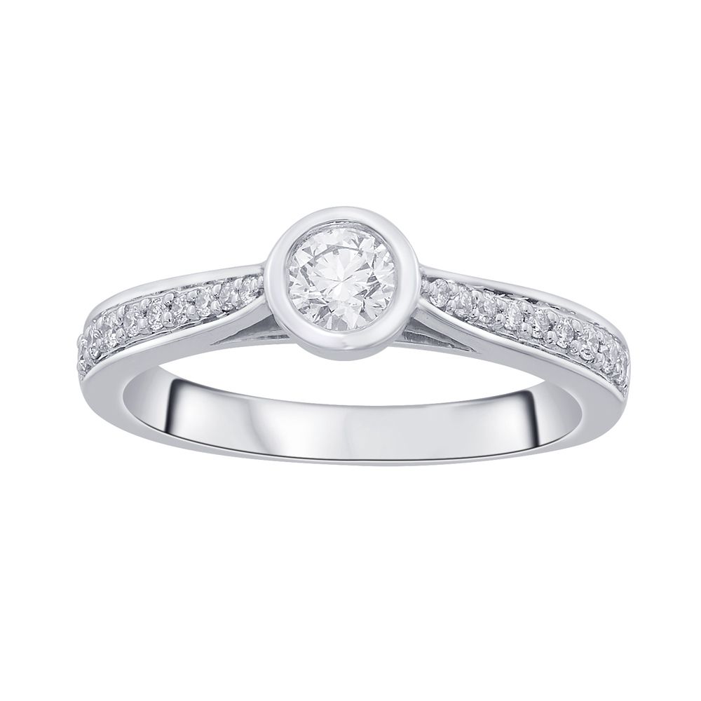 Contemporary Platinum Diamond Ring-Rings-PRG23041