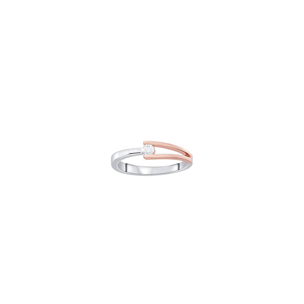 Stylish Finger Ring in 950Pt Platinum and Rose Gold-Rings-PRG23043