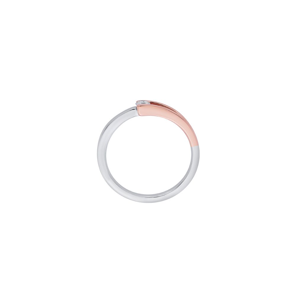Stylish Finger Ring in 950Pt Platinum and Rose Gold-Rings-PRG23043