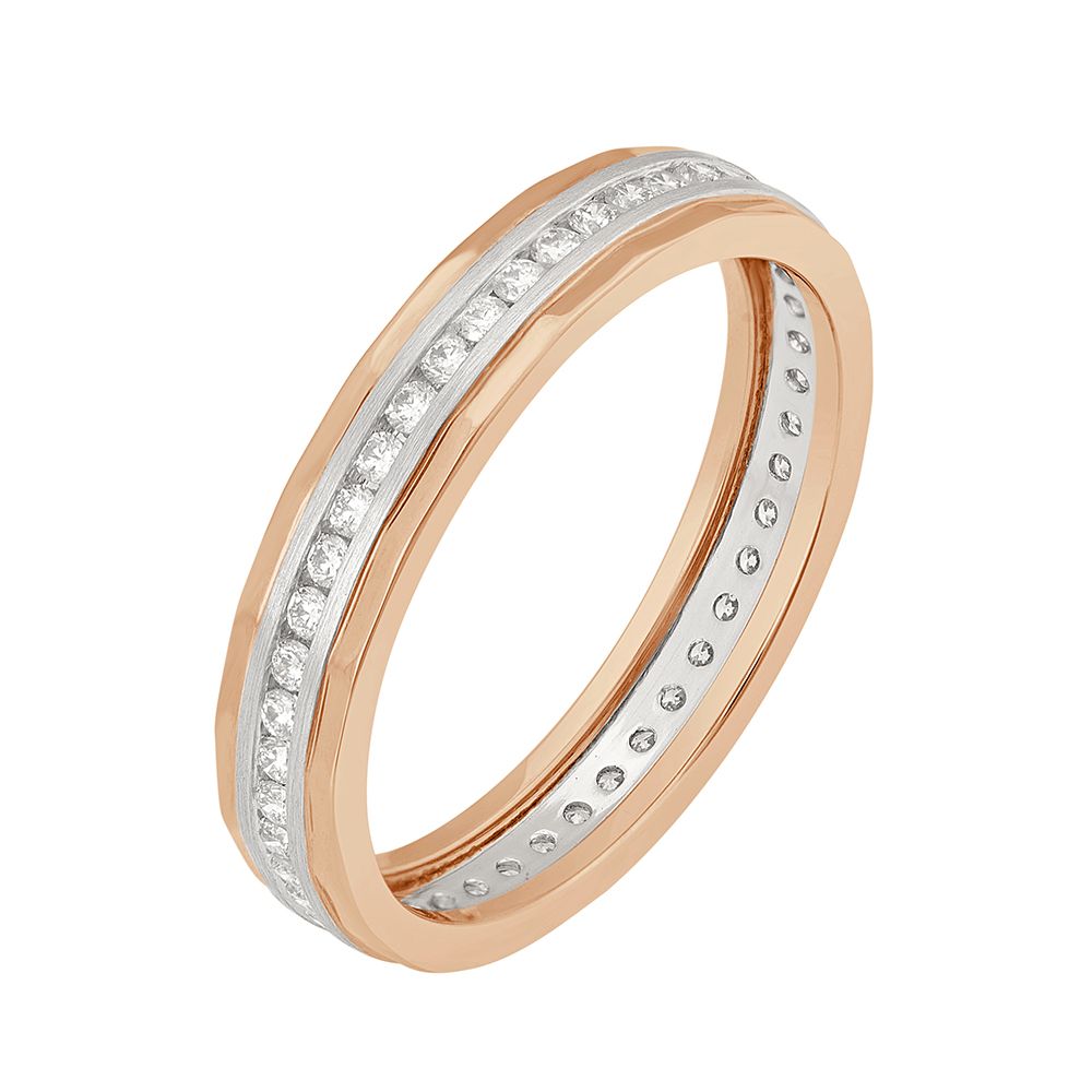 Linear Diamond Studded Platinum Ring-Rings-PRG23044