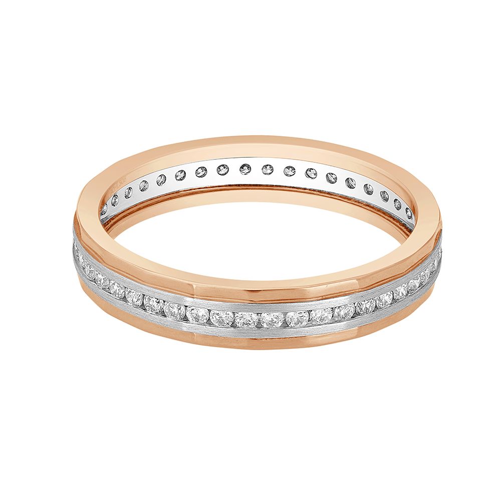 Linear Diamond Studded Platinum Ring-Rings-PRG23044