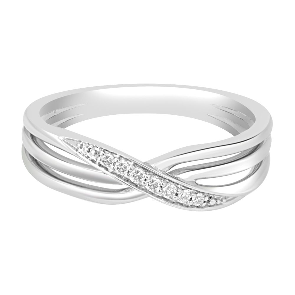 Criscross Design Platinum Finger Ring-Rings-PRG23051