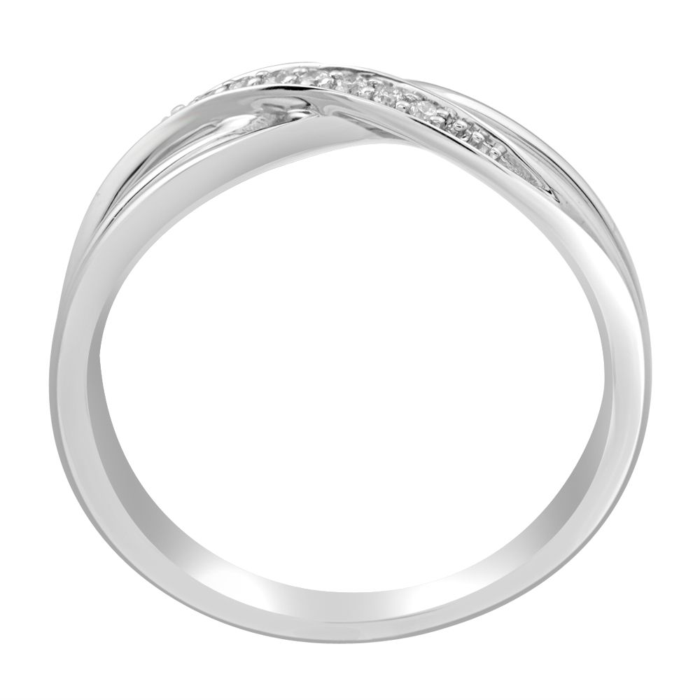 Criscross Design Platinum Finger Ring-Rings-PRG23051