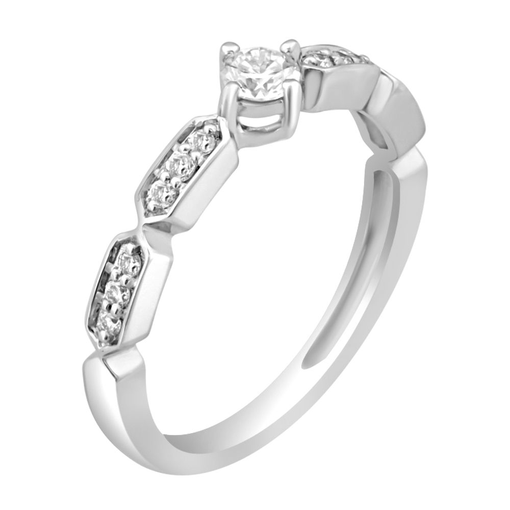 Diamond Lined Platinum Ring-Rings-PRG23090
