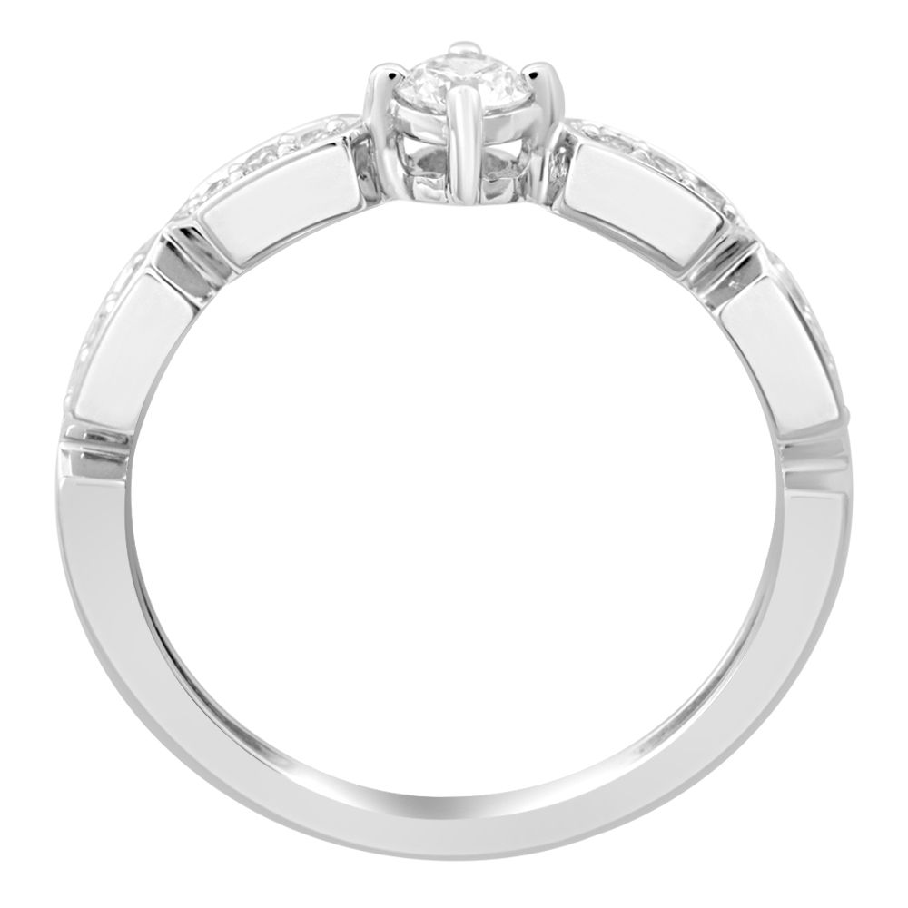 Diamond Lined Platinum Ring-Rings-PRG23090