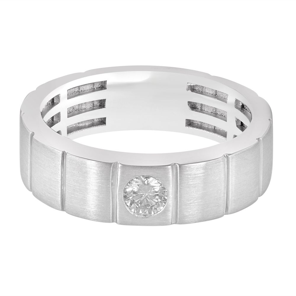 Subtle Diamond and Platinum Ring for Men-Rings-PRG23092