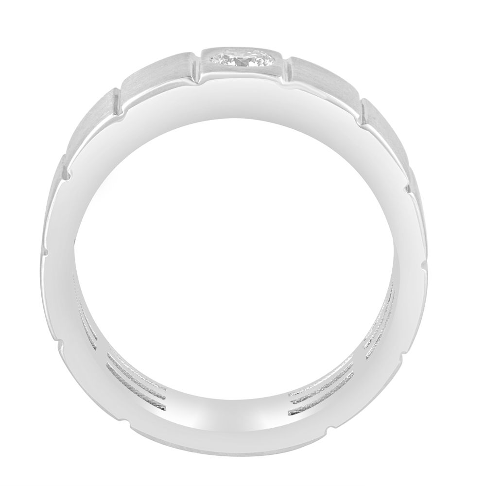 Subtle Diamond and Platinum Ring for Men-Rings-PRG23092