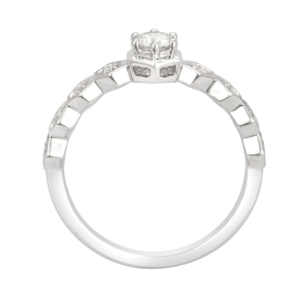 Diamond Studded Platinum Finger Ring-Rings-PRG23100-D300PFD