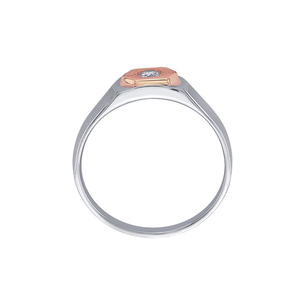 Classy Platinum and Diamond Mens Finger Band-Rings-PRG23A01