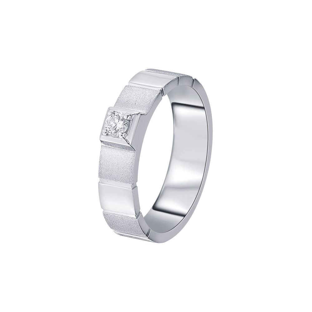 Unique Diamond and Platinum Finger Ring-Rings-PRG23K04