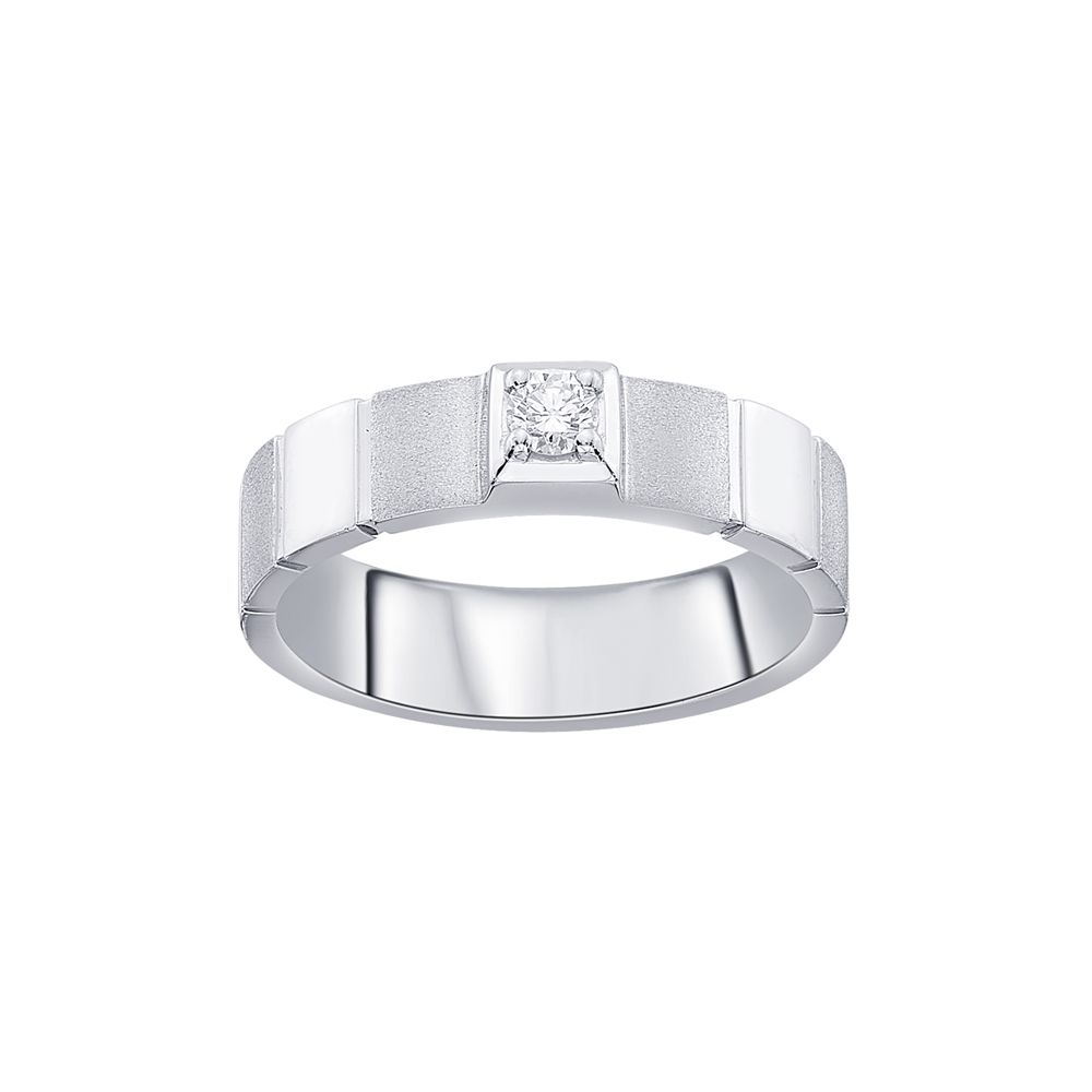 Unique Diamond and Platinum Finger Ring-Rings-PRG23K04