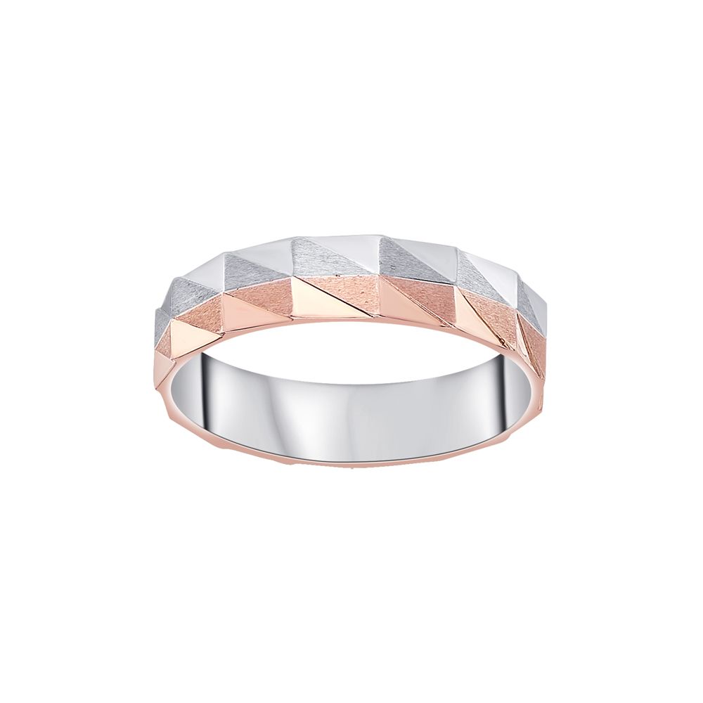 Geometric Dual Toned Mens Finger Band-Rings-PRG23K06