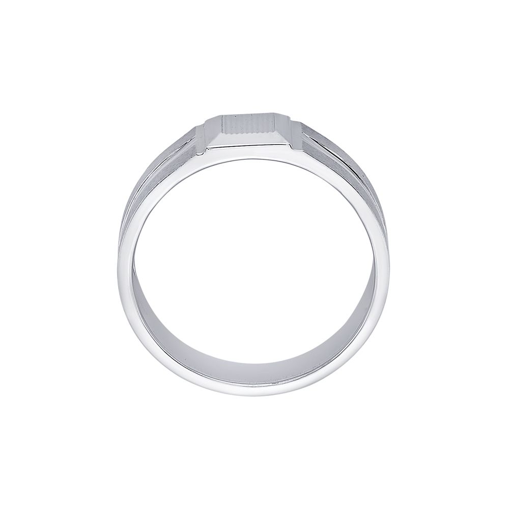 Scintillating Geometric Mens Platinum Finger Ring-Rings-PRG23K09