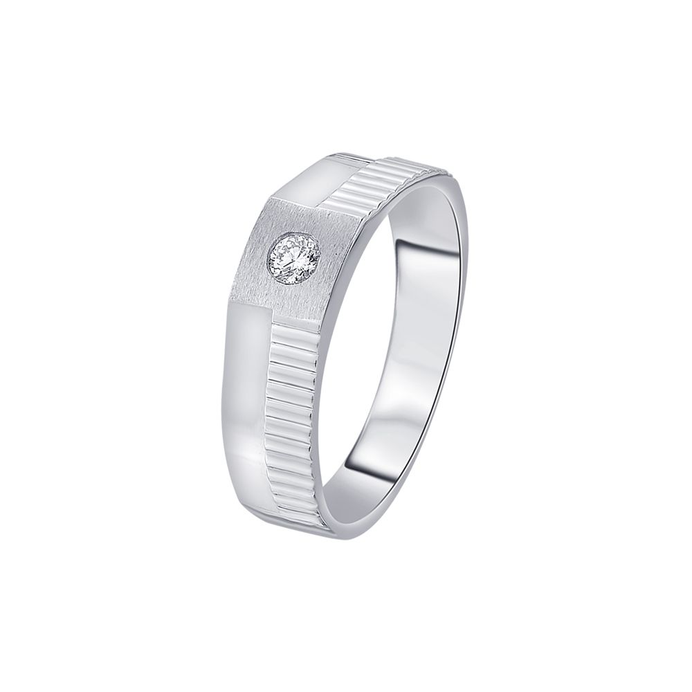 Minimalist Platinum Mens Finger Ring-Rings-PRG23K15