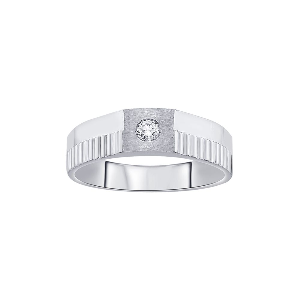Minimalist Platinum Mens Finger Ring-Rings-PRG23K15