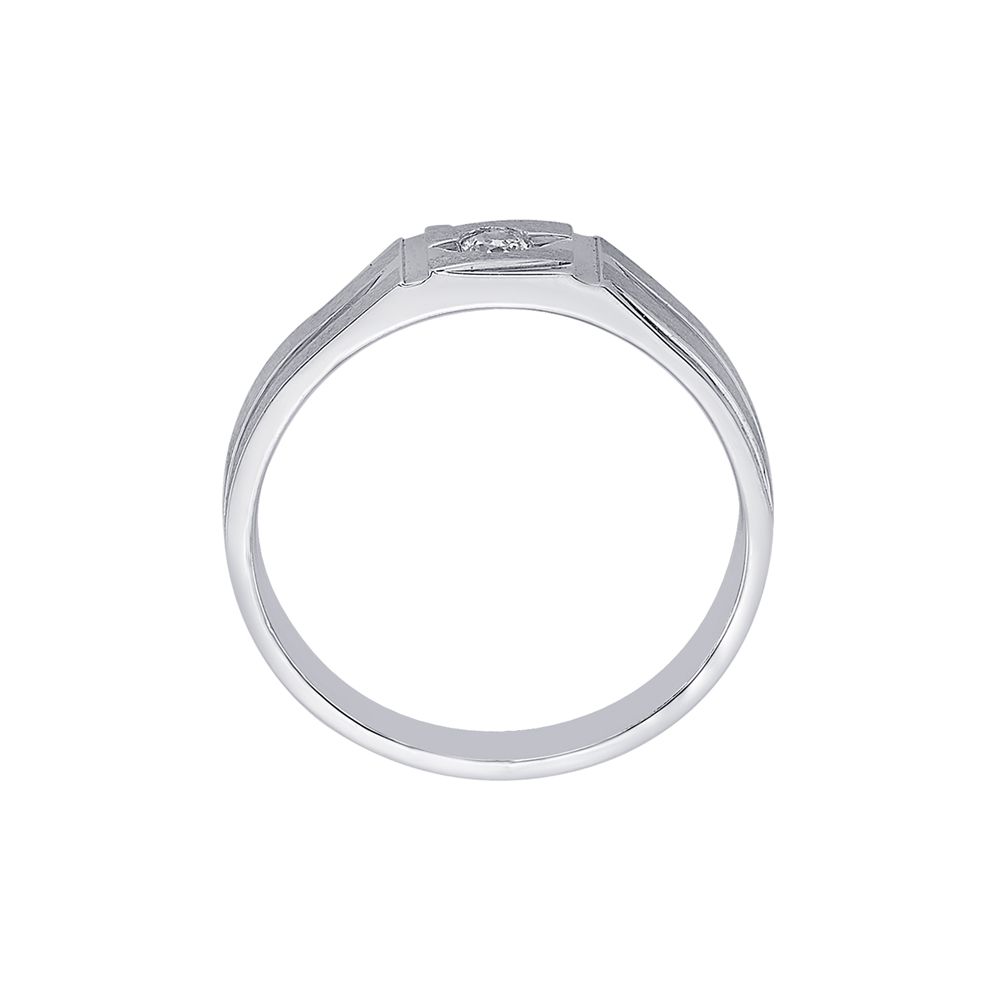 Striking Diamond and Platinum Mens Finger Band-Rings-PRG23K19