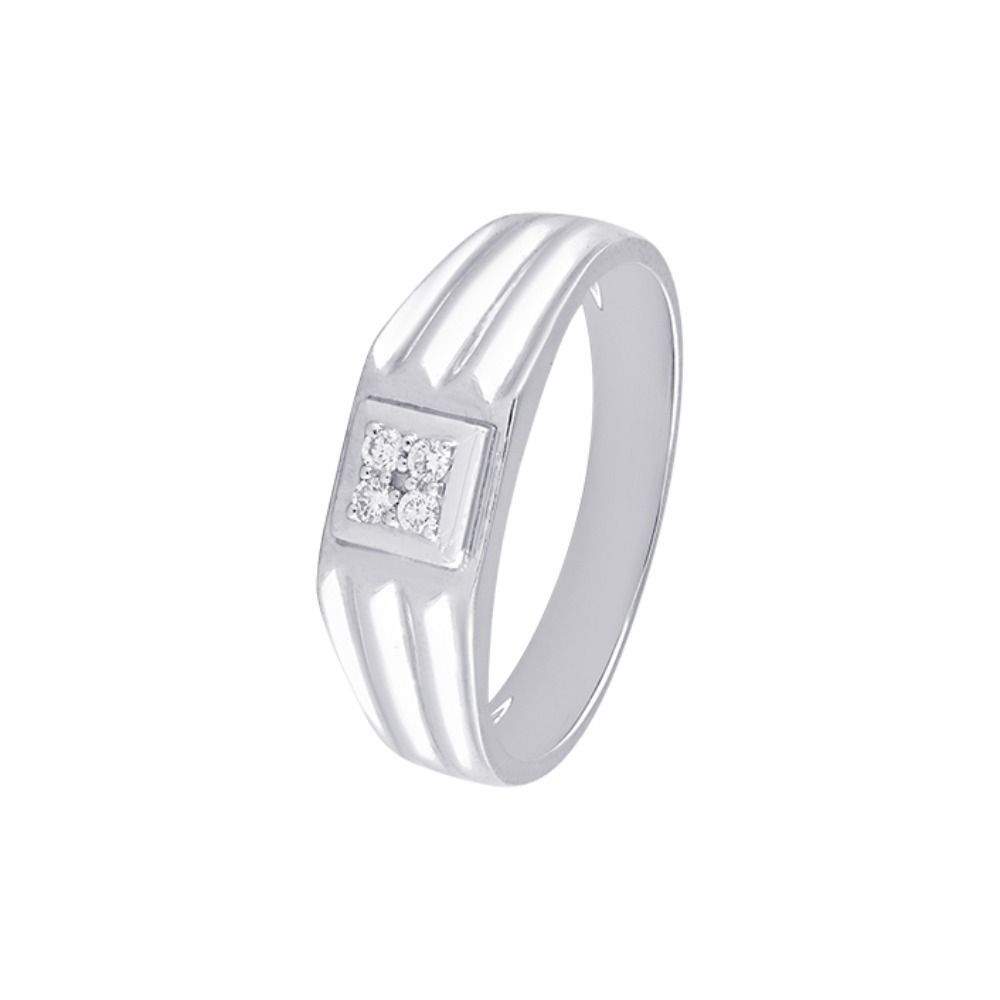 Premium Platinum Diamond Ring For Men-Rings-PRG23K25