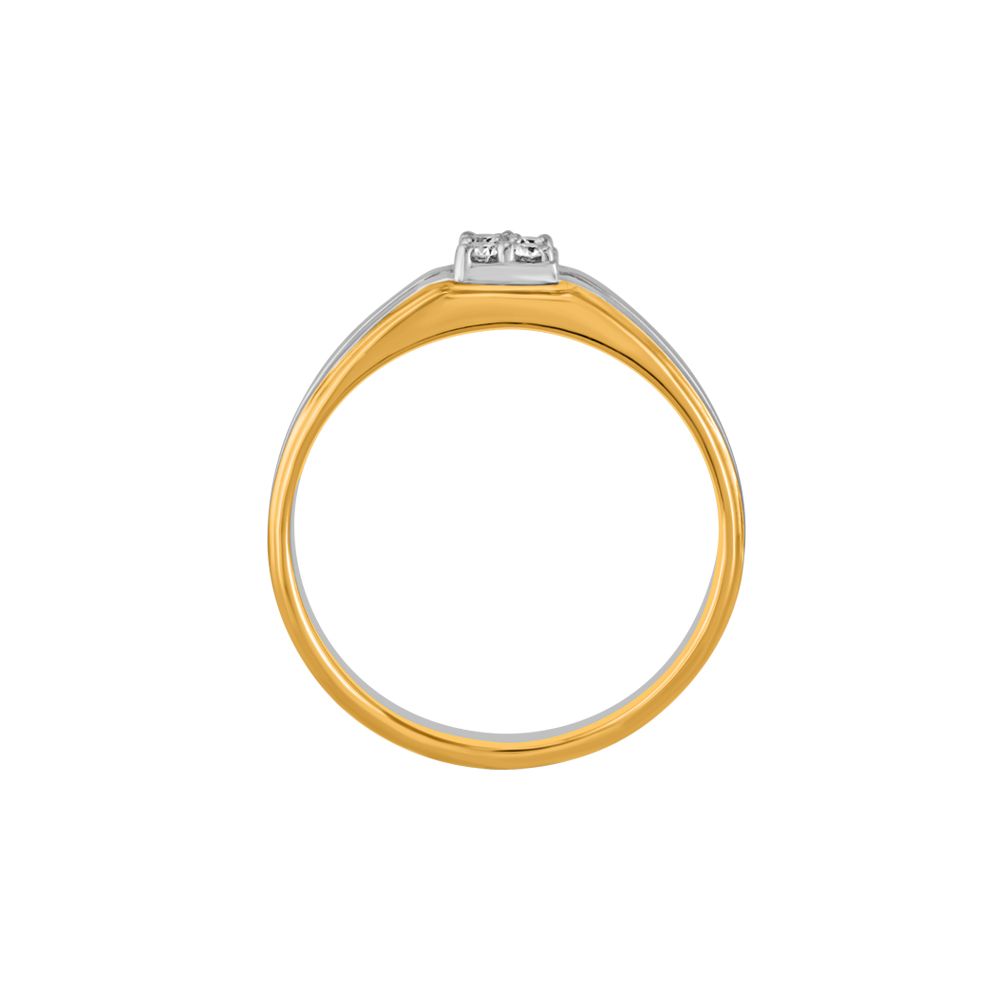 Glitsy Platinum and Rose Gold Finger Ring-Rings-PRG23K35