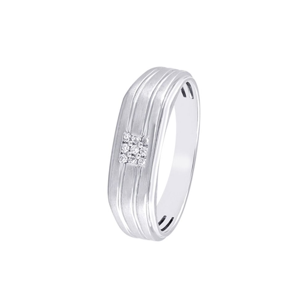 Bold Platinum Diamond Ring For Men-Rings-PRG23K37