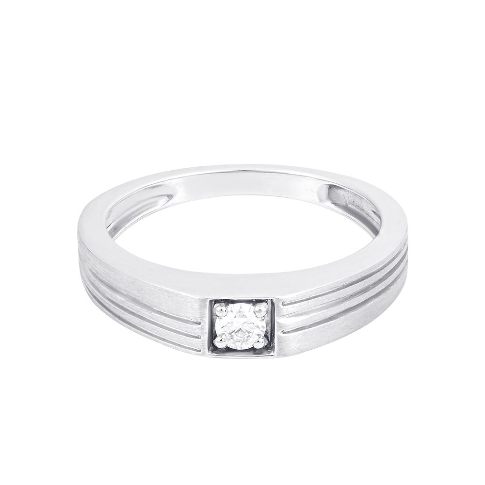 Chic Platinum Diamond Ring For Men-Rings-PRG23K38