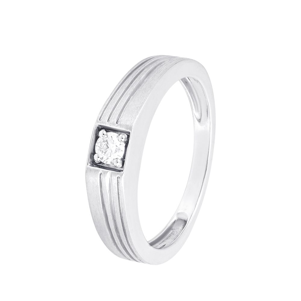 Chic Platinum Diamond Ring For Men-Rings-PRG23K38