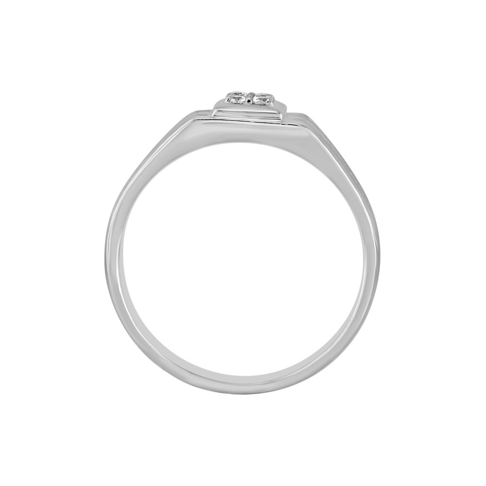 Ridged Platinum Mens Finger Ring-Rings-PRG23K39