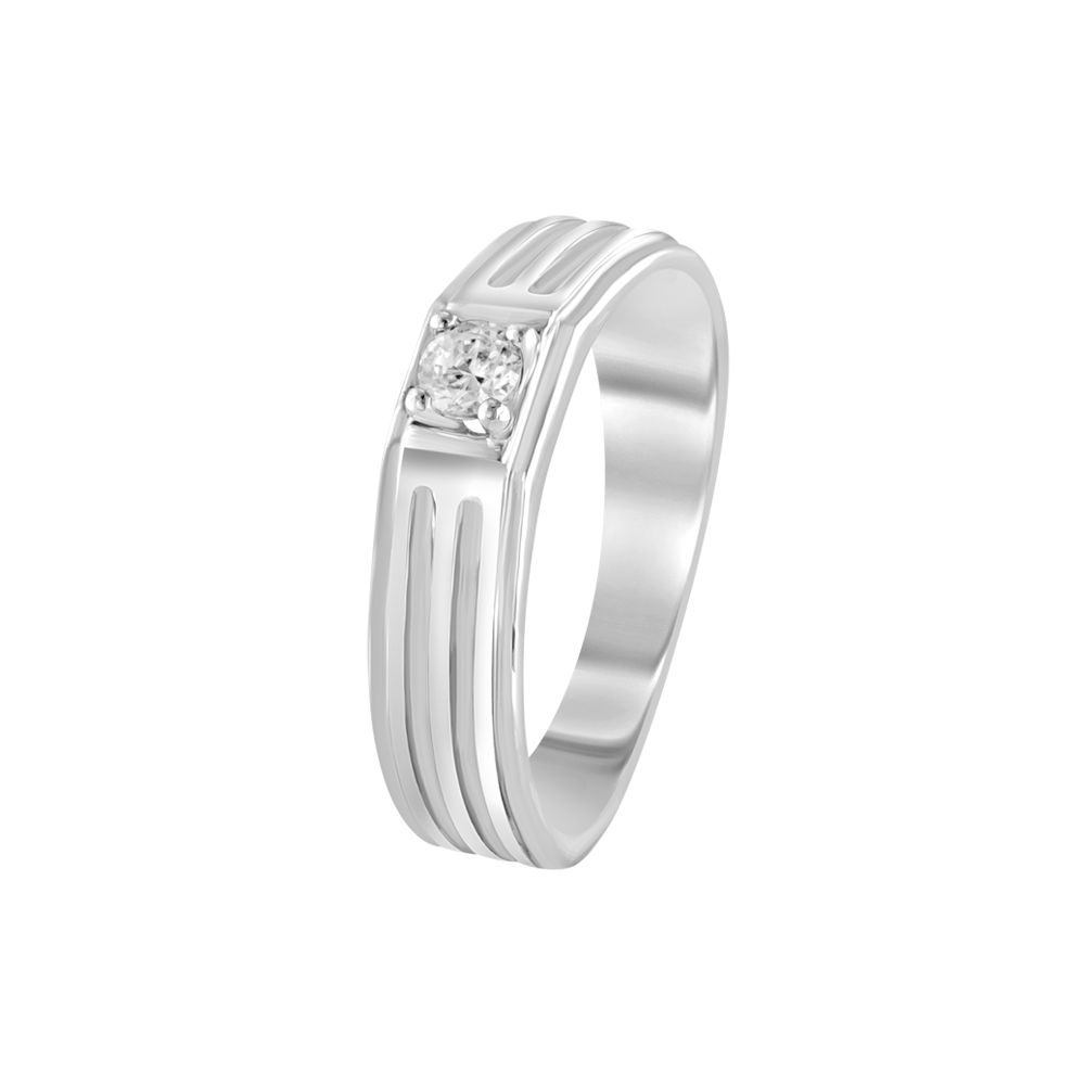 Sparkling Diamond and Platinum Mens Finger Ring-Rings-PRG23K40