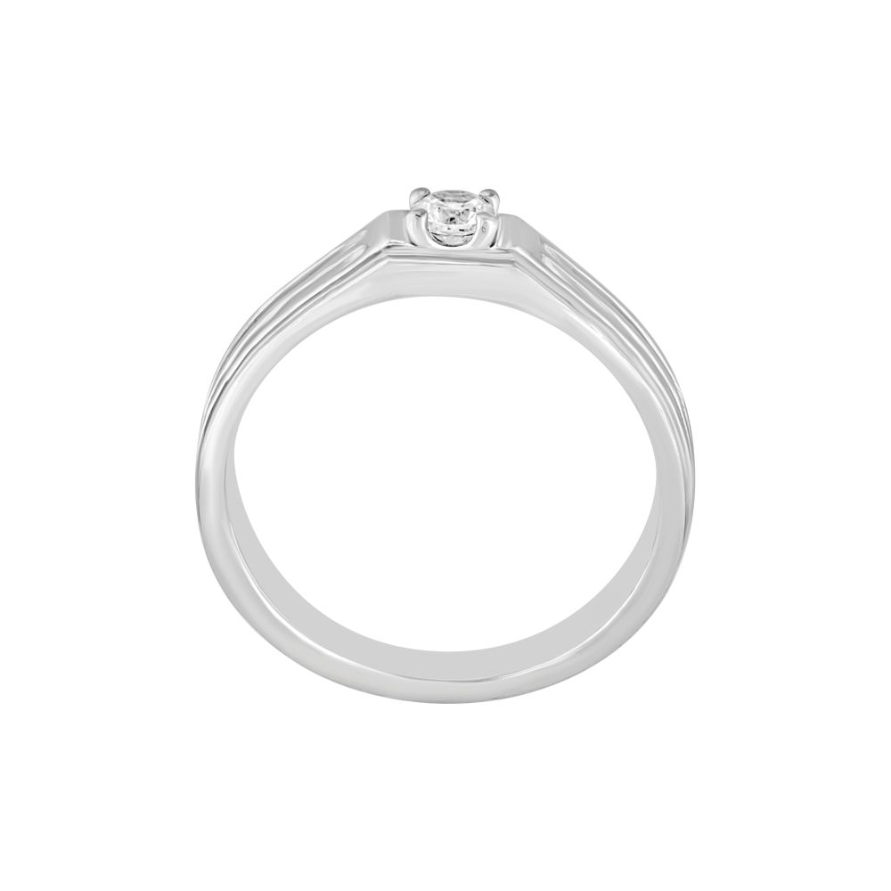 Sparkling Diamond and Platinum Mens Finger Ring-Rings-PRG23K40