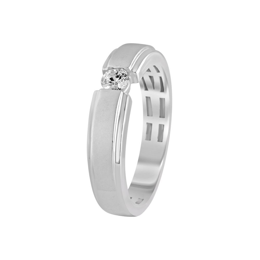 Simple Platinum Finger Band for Men-Rings-PRG23K43