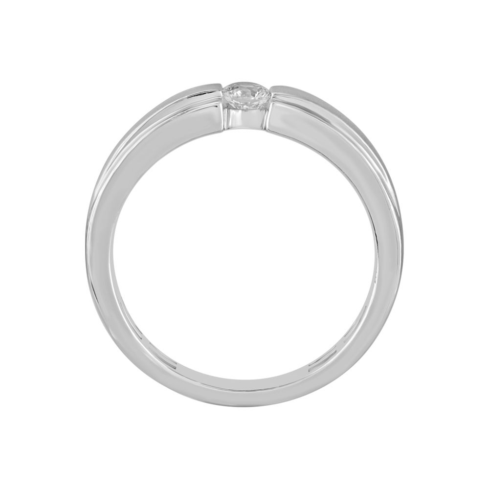Simple Platinum Finger Band for Men-Rings-PRG23K43