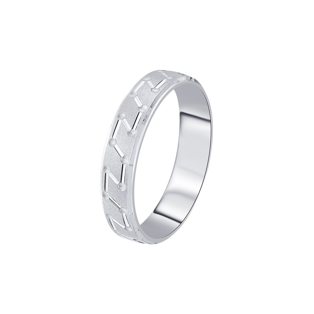 Geometric Design Platinum Finger Band-Rings-PRG23K45