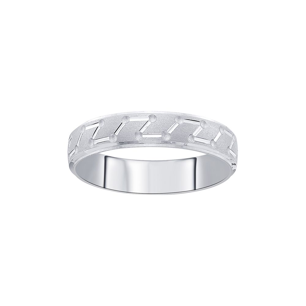 Geometric Design Platinum Finger Band-Rings-PRG23K45