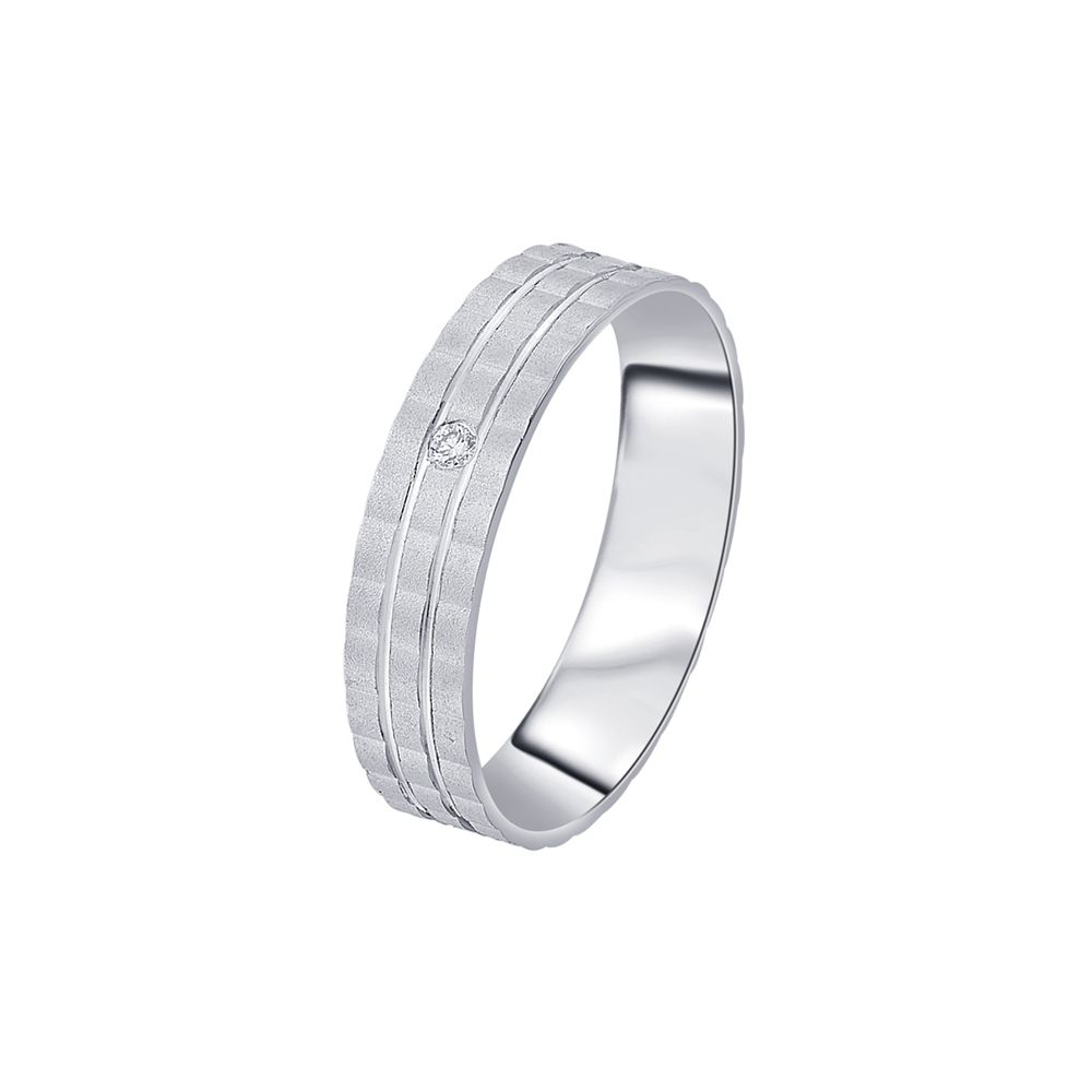 Glamorous Platinum and Diamond Finger Band for Men-Rings-PRG23K46