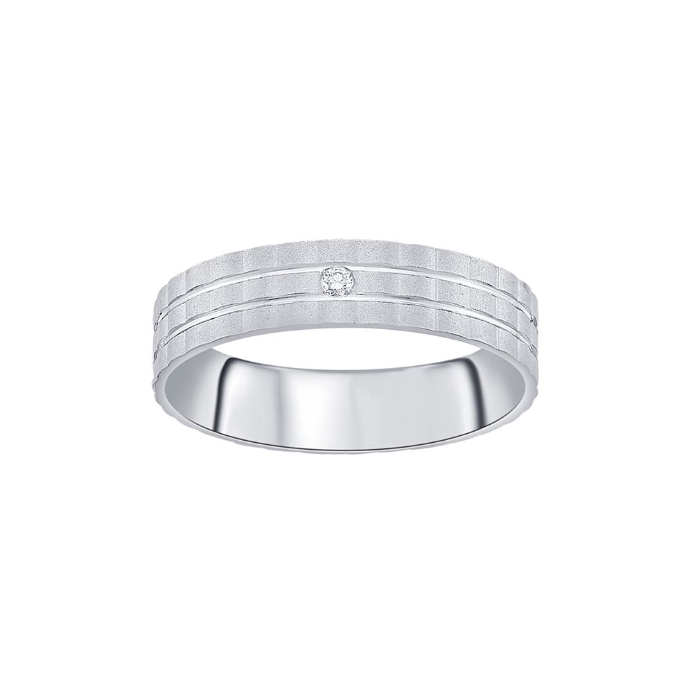 Glamorous Platinum and Diamond Finger Band for Men-Rings-PRG23K46