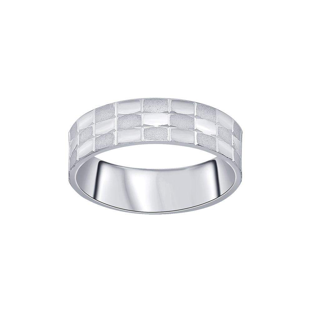 Subtle Geometric Mens Platinum Finger Band-Rings-PRG23K49