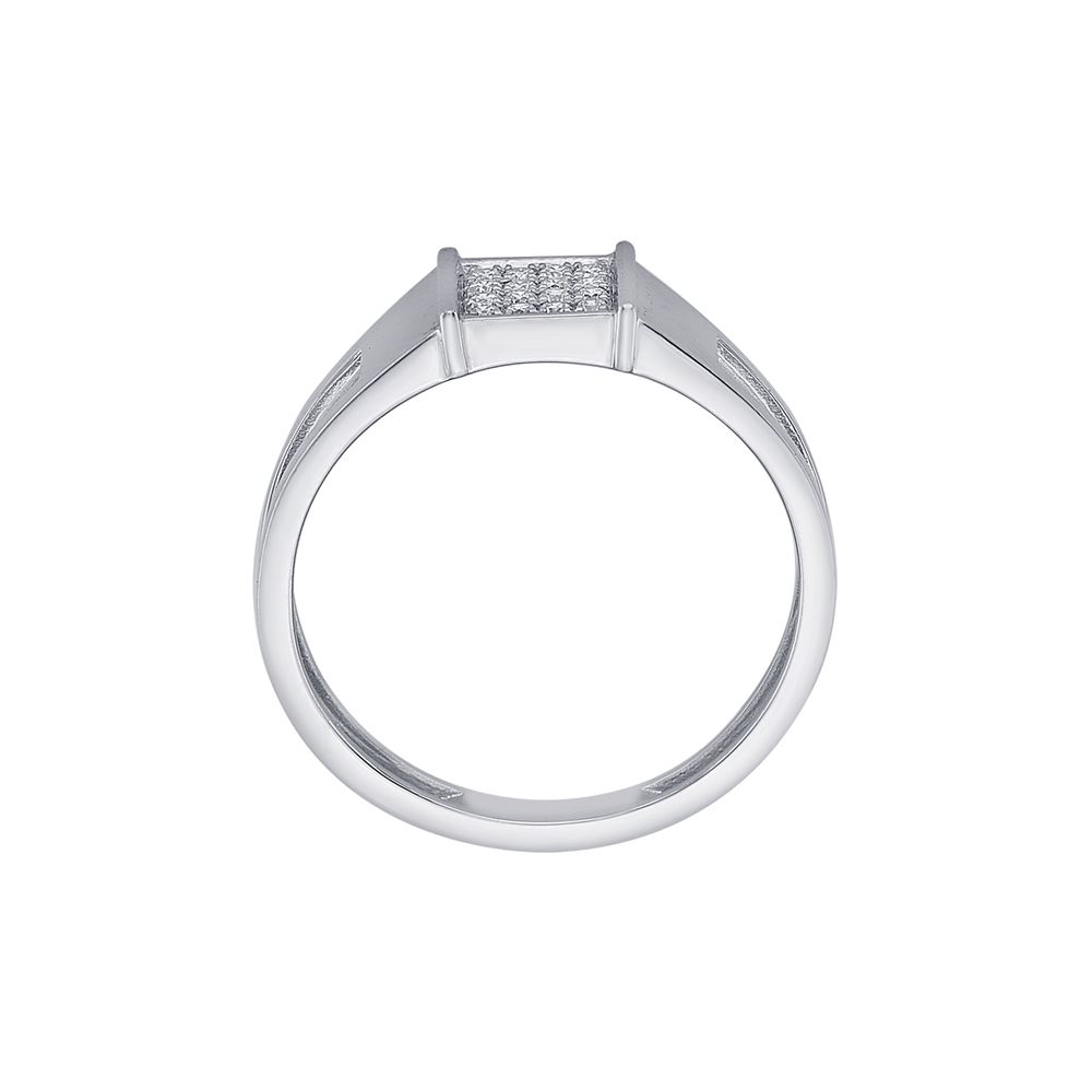 Splendid Diamond Studded Mens Platinum Ring-Rings-PRG23K51