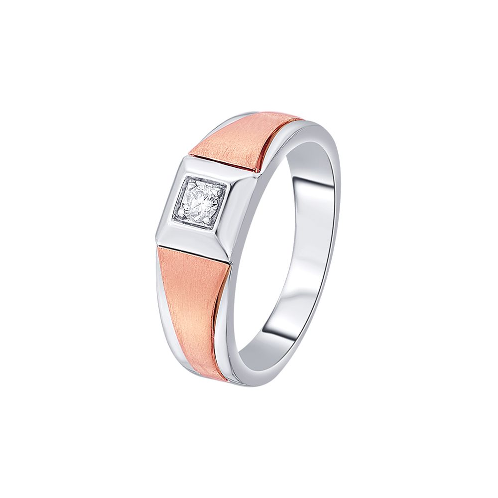 Magnificent Dual-toned Diamond Ring for Men-Rings-PRG23K53