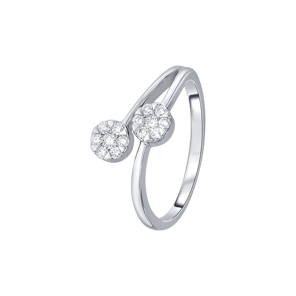 Classy Cluster Design Diamond Finger Ring-Rings-PRG23K55