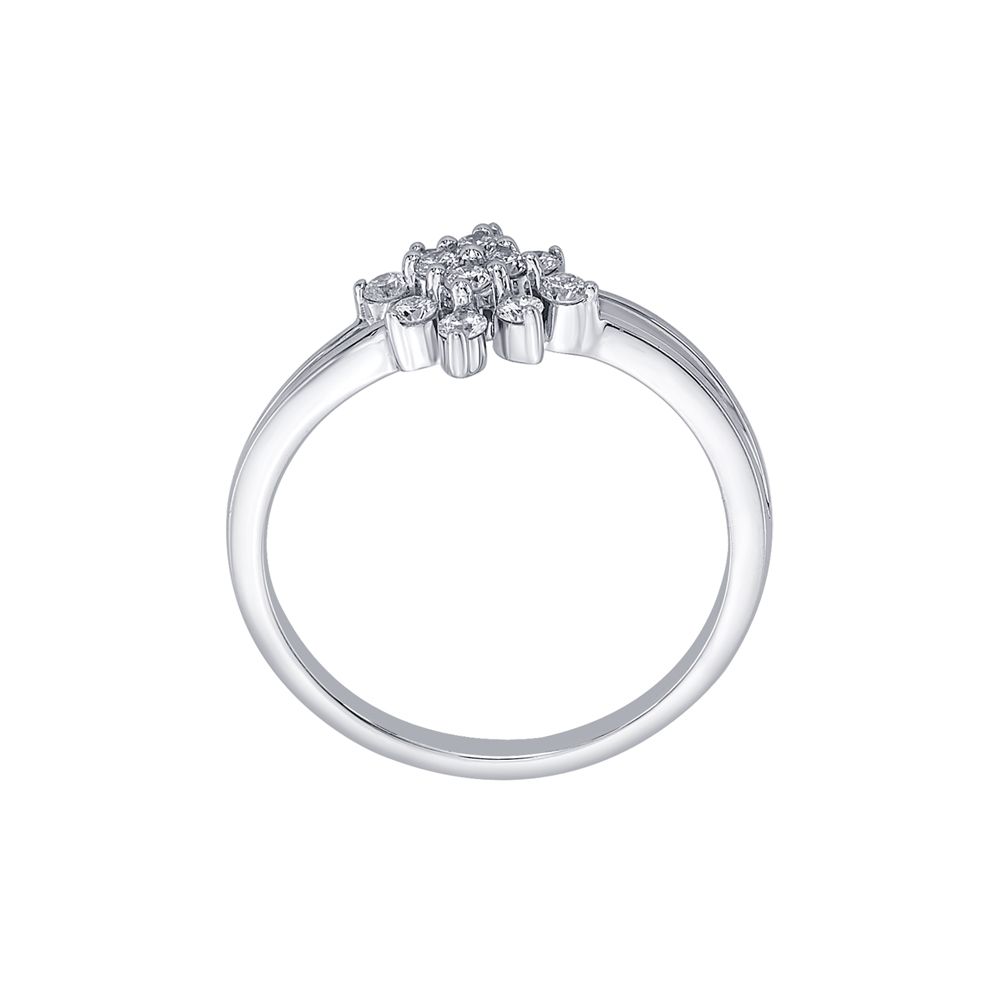 Stunning Flower Design Platinum Finger Ring-Rings-PRG23K57